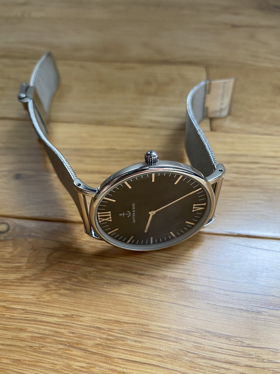 Chrono Small Silver Mesh Kapten And Son Uhr Chrono Silver Mesh