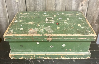 Cool Vintage Rustic Large Painted Green Boy Scouts Camp Wooden