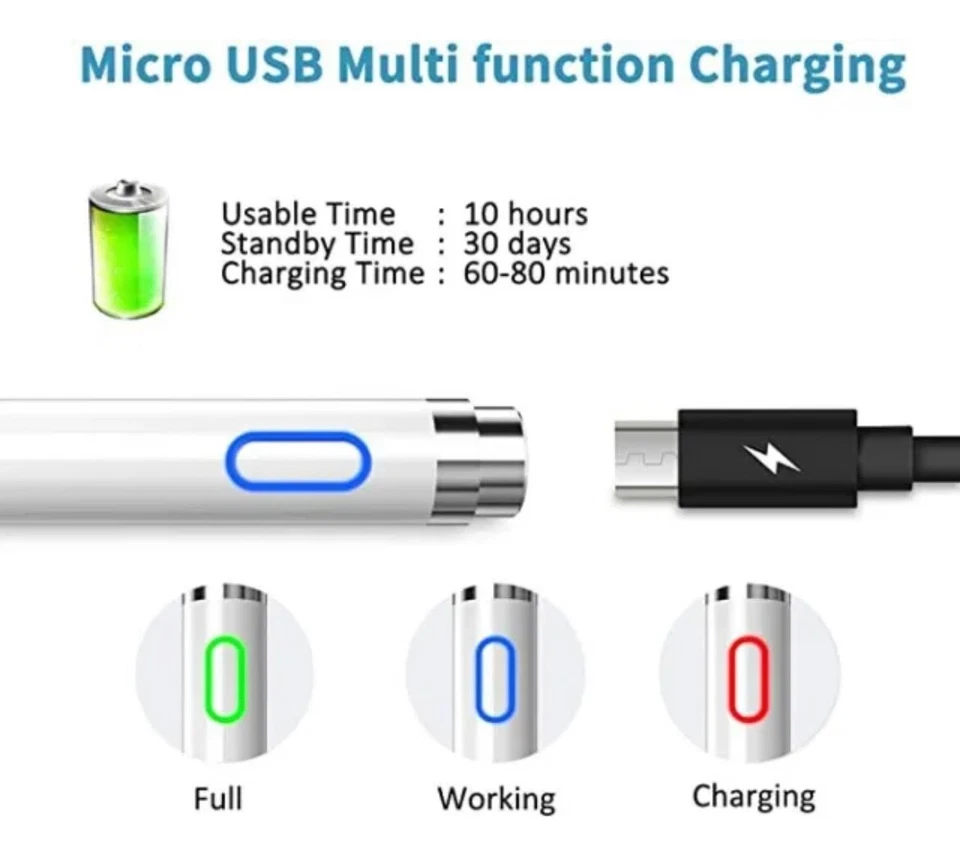 Stylus Pen for Touch Screens Digital Active Pencil Fine Point for iPhone, iPad, - Image 2 of 4
