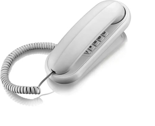 TCF-1000 Fixed Corded Phone, Retro Wall Telephone In White - Zdjęcie 2 z 4