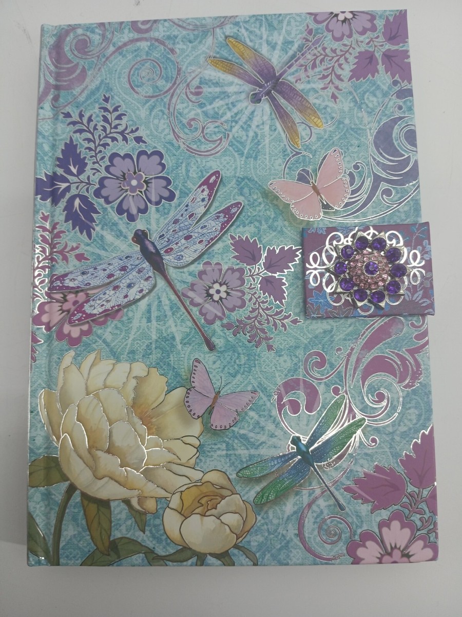 Punch Studio Dragonfly Peony Brooch Journal | eBay