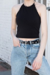 black tie halter top