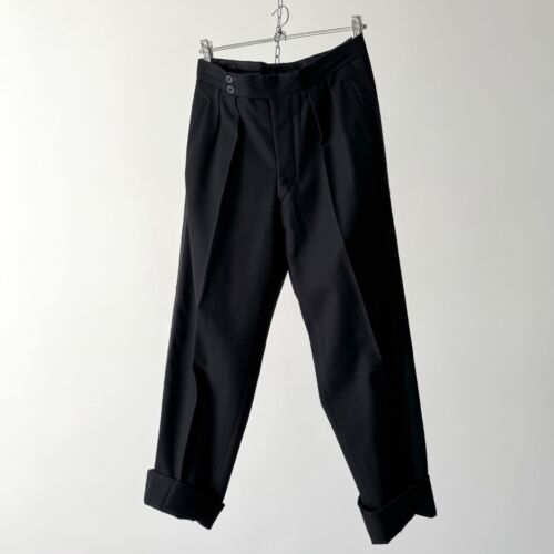 1940s Vintage Men's European Tuxedo Black Wool Trousers Size 30 - Picture 4 of 10