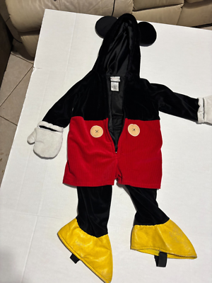 DISNEY STORE Mickey Mouse Hooded Ears One Piece Costume Halloween