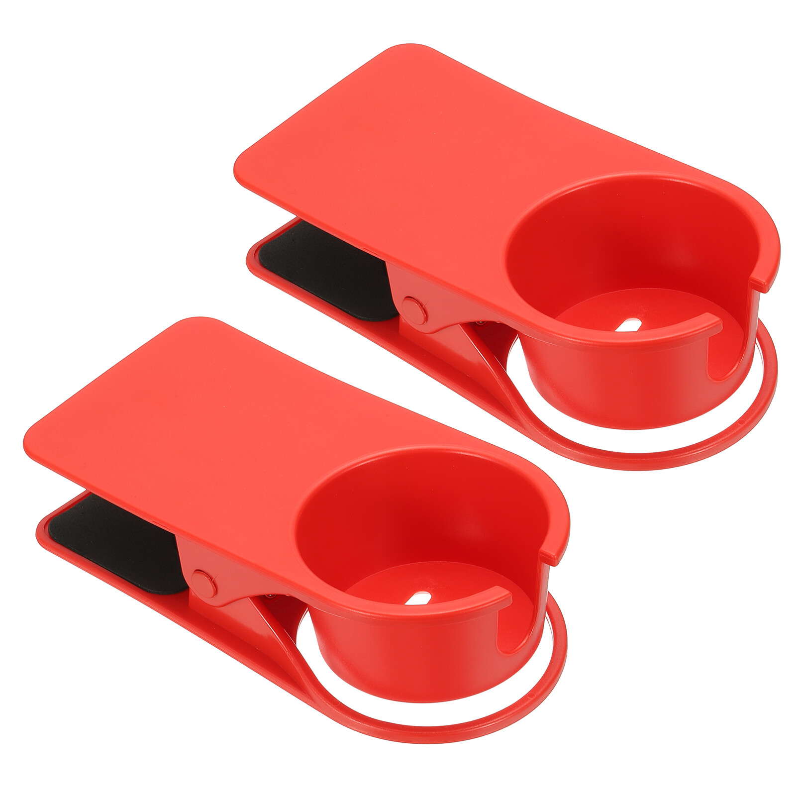 Clamp on Table Bottle Clip Holder with Side Open for Desk Chairs, Red, 2 Pcs