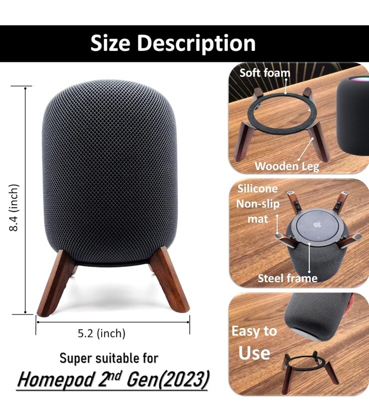 Real Wood Stand For Homepod 2nd Gen