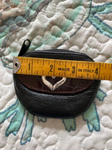 BRIGHTON Crossbody Purse Black Croc Leather Metal Embellished Magnet Close VTG - Picture 15 of 16