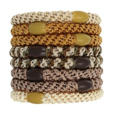 Grab  Go Ponytail Holders - Set of Eight Oatmeal