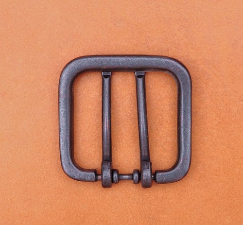 Solid Wide Double Tongue Pin Roller Prong Pin Belt Black Buckle Fits 40MM Belt - Picture 9 of 12