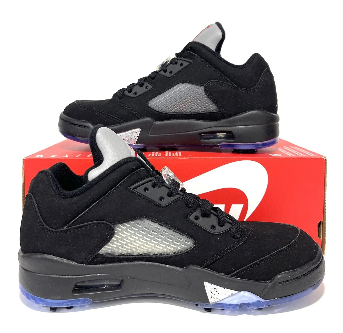 Jordan 5 black metallic silver sale