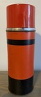 Vintage Aladdin Economy Red & Black Stripe Metal Quart Size Thermos — photo 2