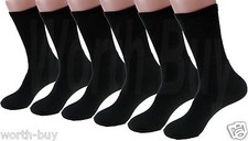 New 3 6 12 Pairs Mens Black Sports Athletic Crew Socks Cotton Hike USA Size 9-13