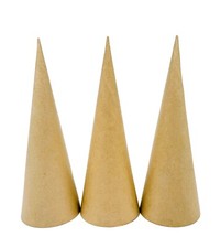 AllStellar Paper Mache Cones Open Bottom 13.75x5 in. Set of 3 (Large)