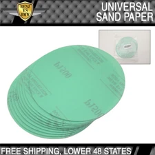 x10 Pcs Wet Dry Green Sanding Paper Repair Sand Disc 1500 Grit 5 Inch PSA