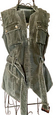 Cute Gray Corduroy Vest Woman's Size S/p
