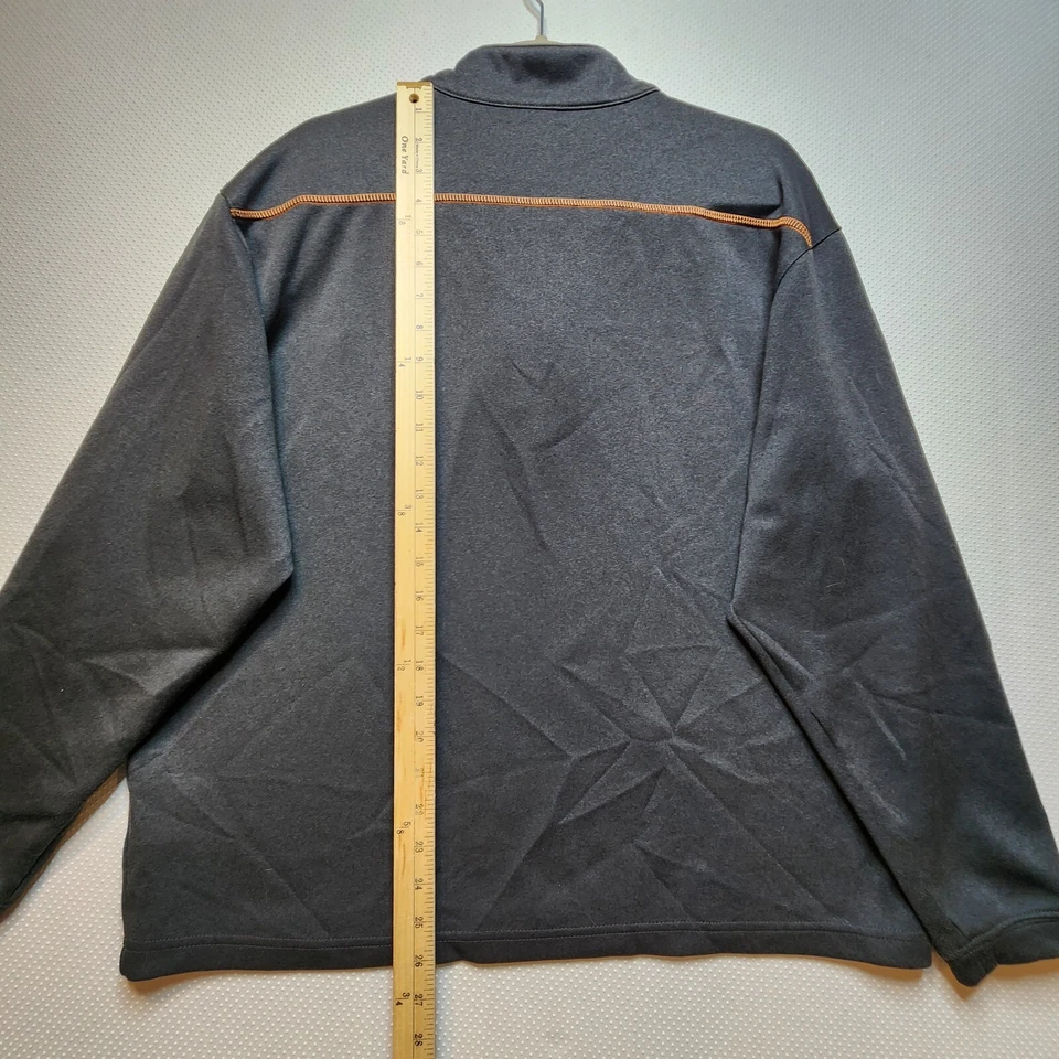 Pebble Beach Performance Mens Shirt Large Grey Orange Stitching Quarter Zip - Image 4 of 4