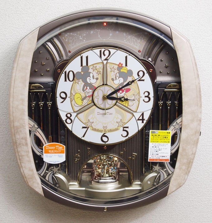 SEIKO Wall Clock Disney Mickey and Minnie Radio Wave Analog FW563A 