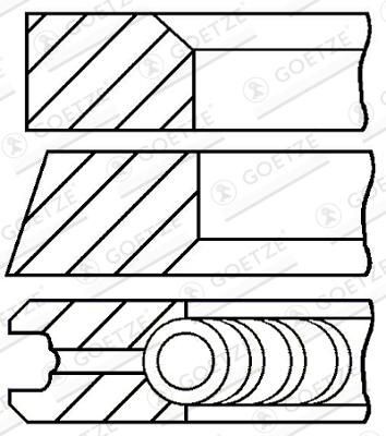 NEU - Goetze Engine 08-109500-00 Kolbenringsatz FüR Audi Volvo VW-image