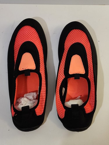 Water Shoes Swimming, Beach, Pool, Shower Black Pink Mesh Women's Large 9-10 - Picture 1 of 8
