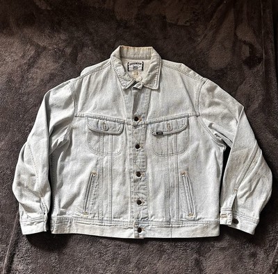 Vintage 90s Lee Rare Crop Style Denim Trucker Workwear Western Jean Jacket Large