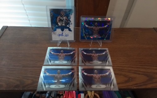 WWE Topps Royalty Apollo Crews Blue auto 12 of 25,Plus Sapphire & 4 Chrome Base