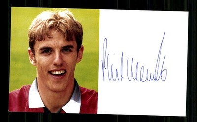 Phil Neville Autogrammkarte Manchester United 1994-95 Original Sign + A 258398