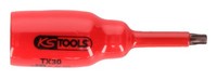 "Ks Tools 1/2\" Bit-Stecknuss Mit Schutzisolierung FüR Torx-Schrauben, T25, Kurz"