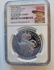 2023 GREAT BRITAIN *** SALE *** SILVER - Tudor Beasts-Yale of Beaufort PF 70 UC