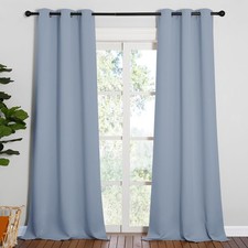 NICETOWN Vintage Blue Blackout Curtains 90" L for Living Room 2 Panels New