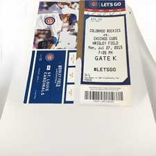 Chicago Cubs Wrigley Field Ticket Stub Lot (2) – vs Cardinals & Rockies – 2015+