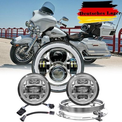Für Harley Street Glide Ultra Classic 7'' LED Scheinwerfer 4.5'' Nebelscheinwerfer