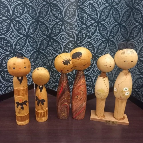 6-pc SUPER-VALUE SET: Three Pairs of Kokeshi Doll #035
