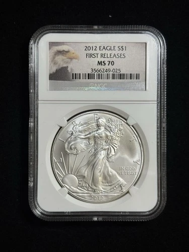 2012 American Silver Eagle MS70 NGC First Releases 1 Oz .999 Silver