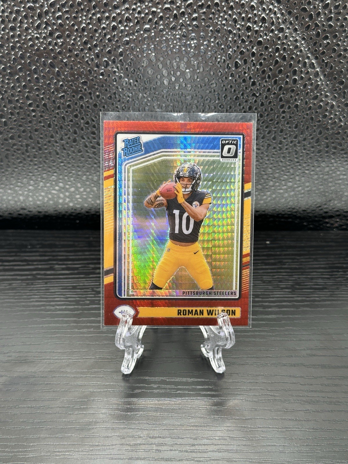 2024 Panini Donruss Optic - Rated Rookie Roman Wilson #285 Red Hyper Prizm (RC)