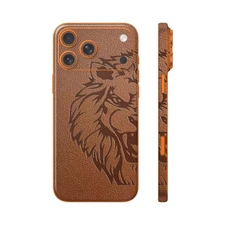 Phone Skin/Phone Wrap For iPhone, Samsung & Android Lion Engraved leather Skin