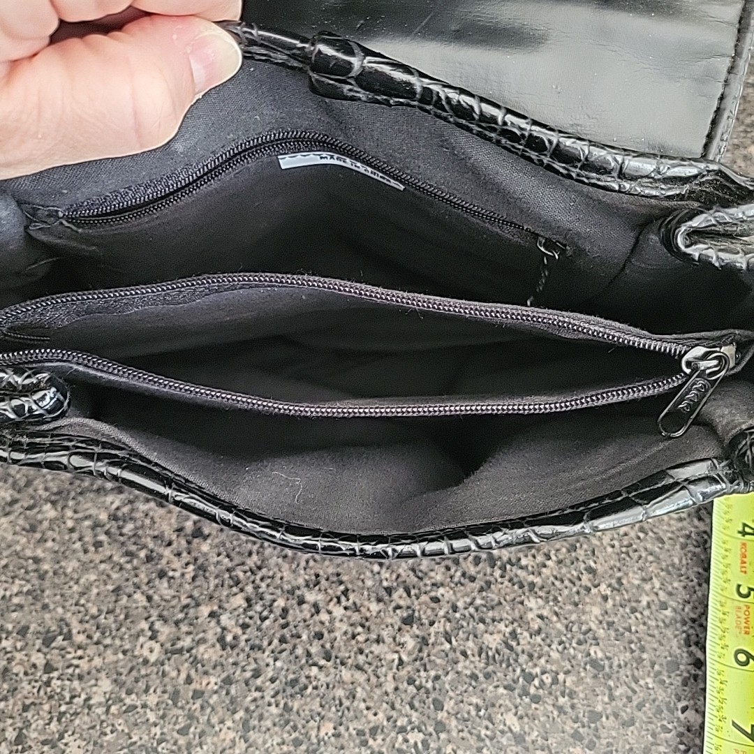 VINTAGE 80s Patchwork Metallic Adjustable Strap P… - image 12