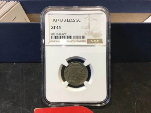 1937-D 3-Legged Buffalo Nickel CERTIFIED NGC XF 45