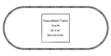 Bachmann E-Z Track HO Scale Oval 06 Basic Train Track Set - 38" X 92"