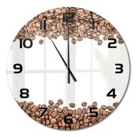Elegante Design-Wanduhr Aus GehäRtetem Glas Kaffeebohnen Schwarze Zeiger Fi60 Cm