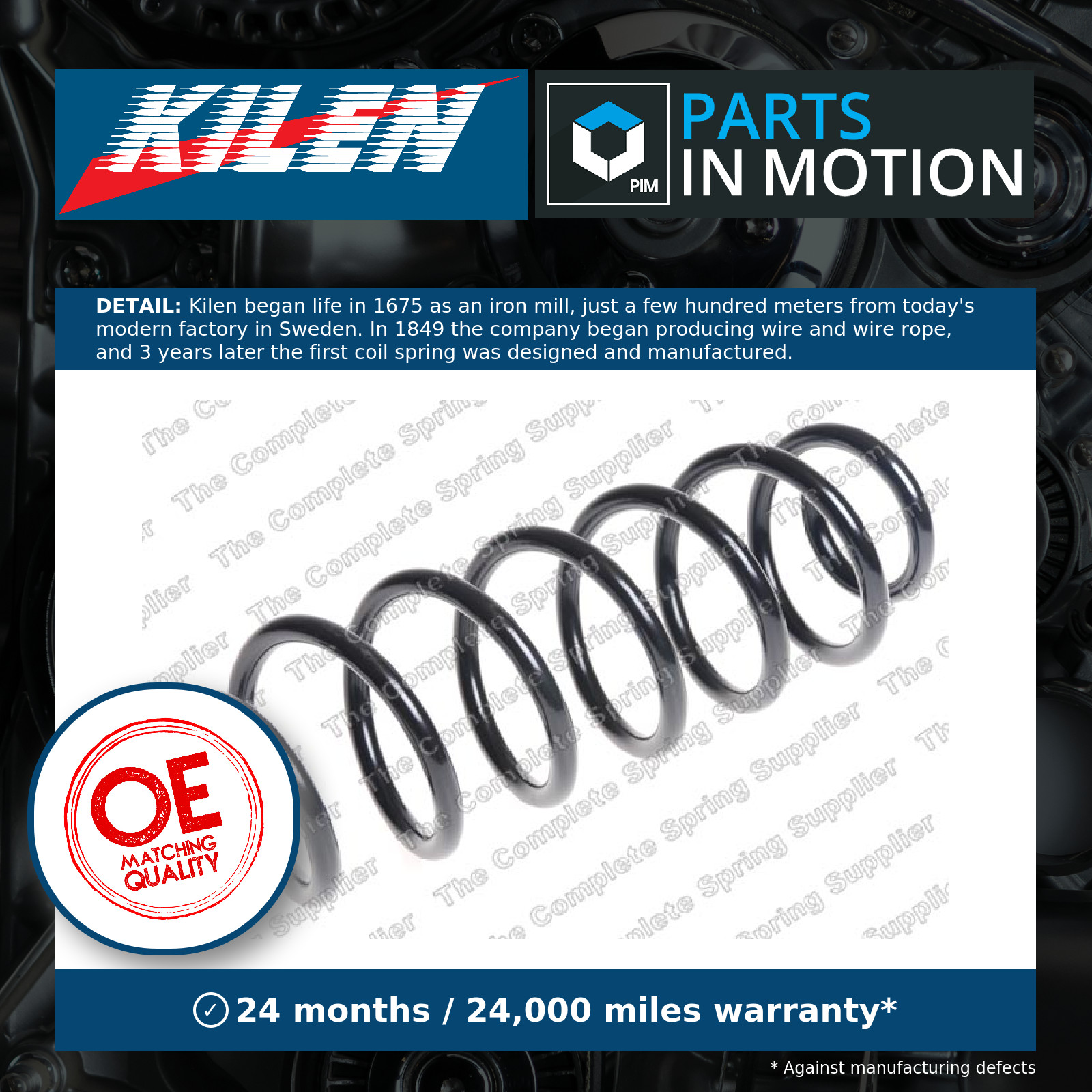 Coil Spring Rear 63525 Kilen Suspension 1ML511115 Genuine Top Quality Guaranteed