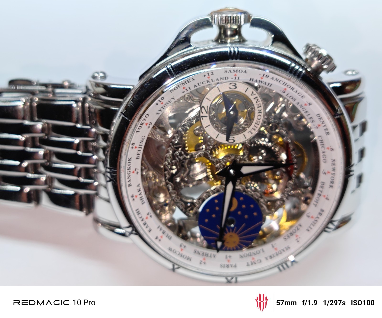 Theorema Skeleton Automatic Mechanical Watch Silv… - image 3