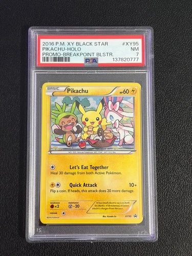 2016 POKEMON XY BLACK STAR PROMO BREAKPOINT BLISTERS #XY95 PIKACHU-HOLO PSA 7