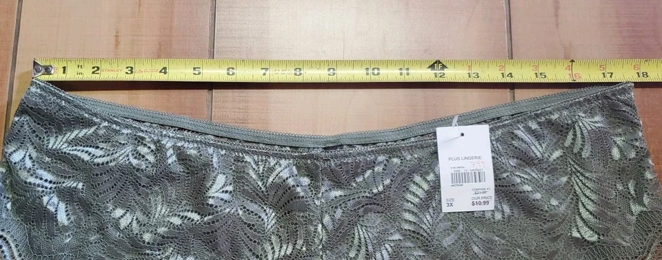 Bragas hipster de encaje Rene Rofe talla grande 3X verde oscuro Foto 4 de 4