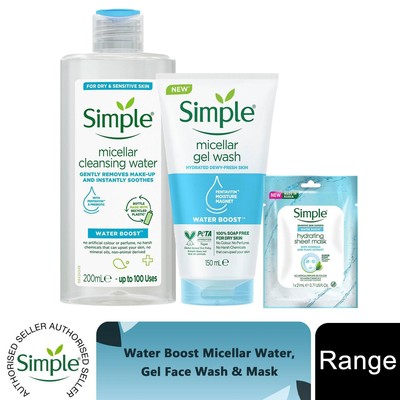 Einfache Wassersteigerung Mizellenwasser, Gel Gesichtswäsche, Reinigungstücher & Gesichtsmaske