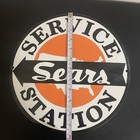 VINTAGE SEARS SERVICE STATION GASOLINE OIL PORCELAIN SIGN — photo 4