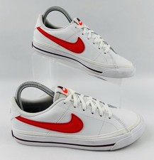 Nike Court Legacy GS Big Kids Shoes White / Crimson DA5380-122 size 4.5y