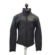 Dannisport Black Armoured Biker Leather Jacket Uk Women's 8 G877