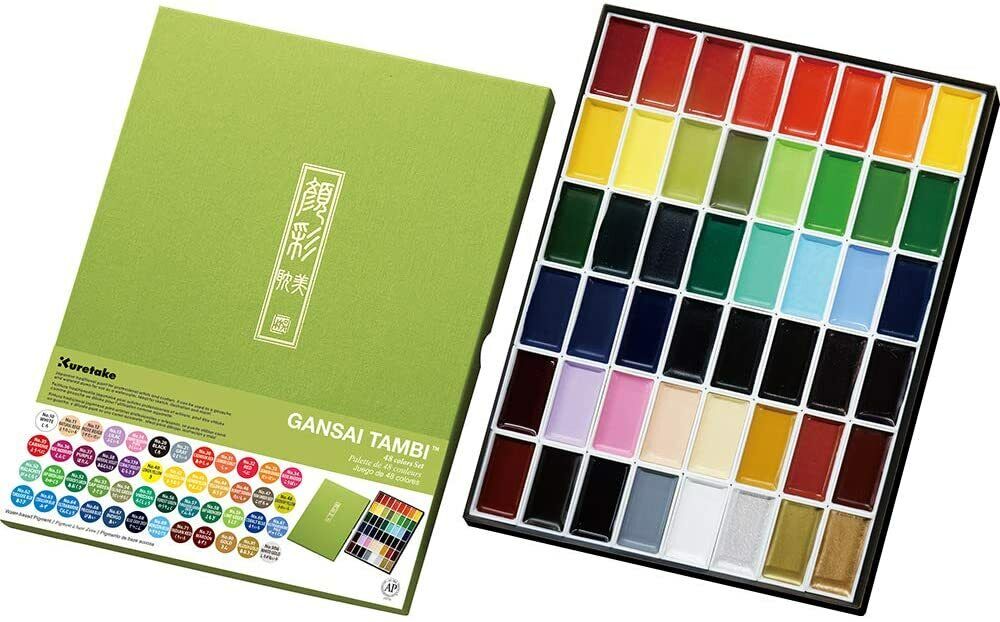 Zig Kuretake Gansai Tambi 48 Color Set-Assorted Colors