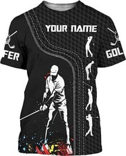 Personalized American Golf Shirt Custom Name Golf Shirts Golfer Gift Unisex 3D A