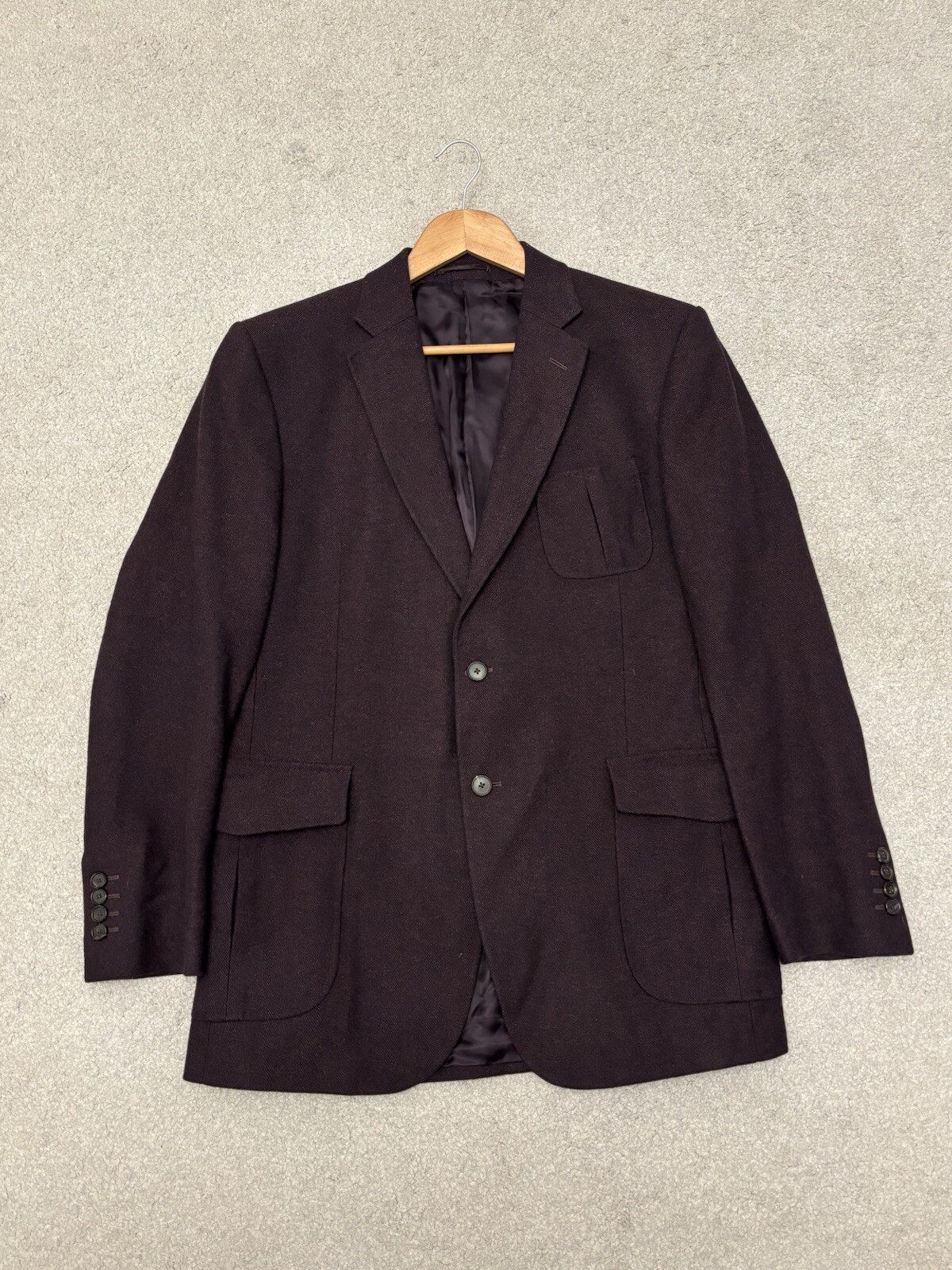 Giacca blazer lana di agnello Gieves & Hawkes UK 40R spina di pesce bordeaux Savile Fila